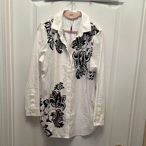 Chico's No-iron Floral Button-Down Tunic